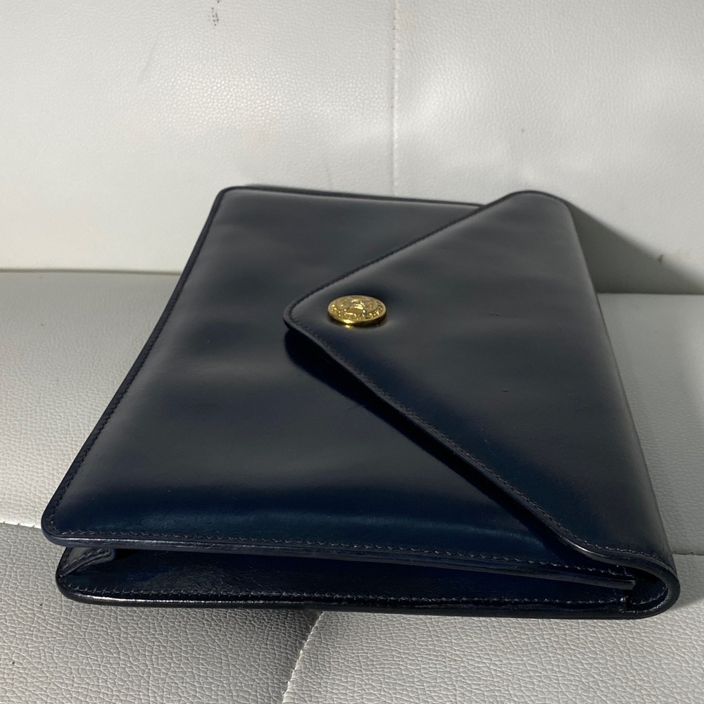 Authentic CELINE Envelope Navy Leather Clutch Bag - Picture 14 of 16